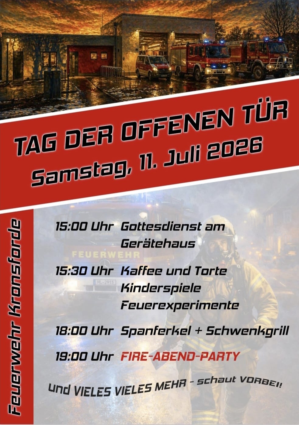 Tag der offenen Tür – Feuerwehr Kronsforde, 11. Juli 2026