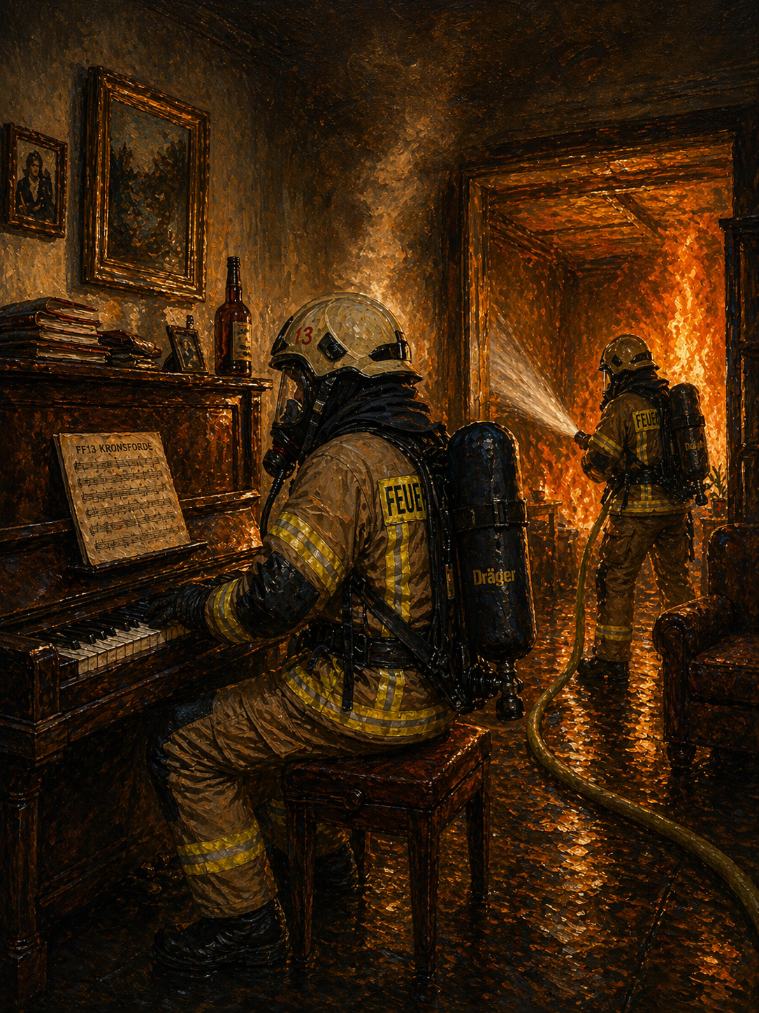 Gerahmtes Bild im Gerätehaus – FF13
